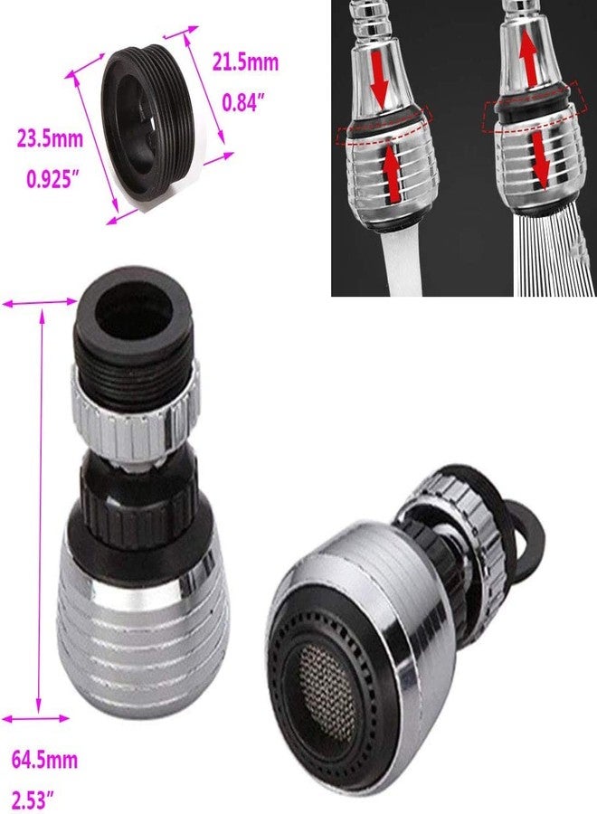 Trifecta Kitchen Faucet Aerator - 360 Degree Rotatable ABS Anti-Splash Sprayer Head Replacement - Sink Nozzle Attachment With 2 Modes (Model D-1) - Image 5