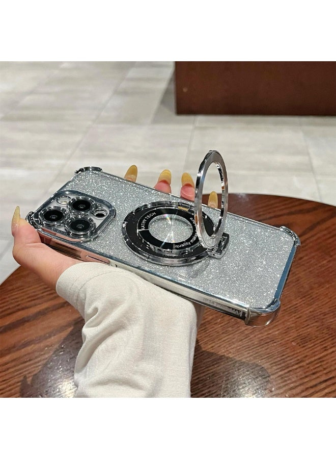 NIBEMINENT Creamy Streak Protective TPU Case Cover For iPhone 15 Pro, Silver - Image 2