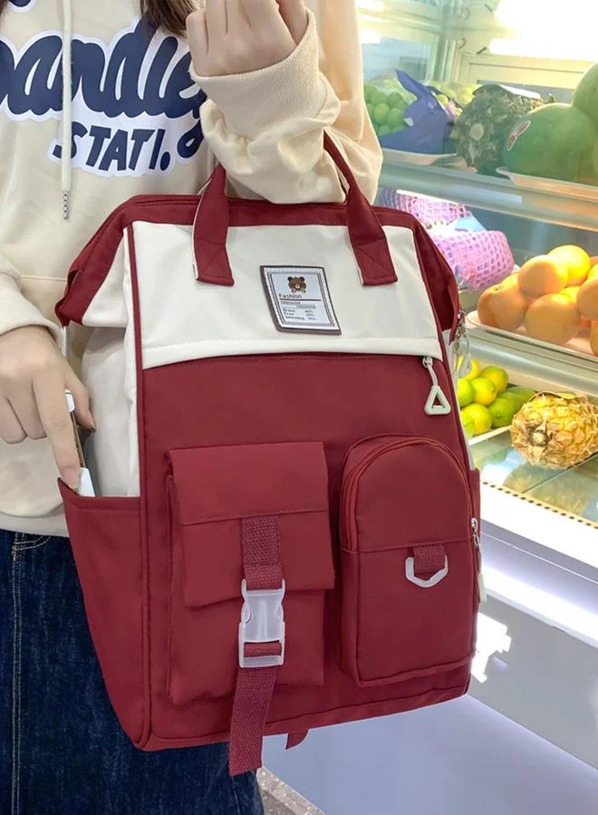 Take Two Color Block Double Top Handle Backpack