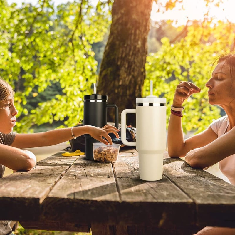 DERIKO DERIKO 40oz Tumbler for Hot and Cold 1200ml Insulated Tumbler with Lid Stainless Steel Tumbler with Straw Travel Tumbler Coffee Mug for Office Home 1200ml 40oz Sugar Plum  - Image 5