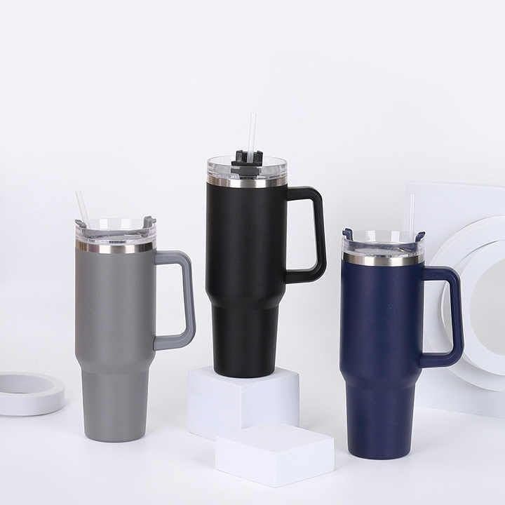 DERIKO DERIKO 40oz Tumbler for Hot and Cold 1200ml Insulated Tumbler with Lid Stainless Steel Tumbler with Straw Travel Tumbler Coffee Mug for Office Home 1200ml 40oz Sugar Plum  - Image 3