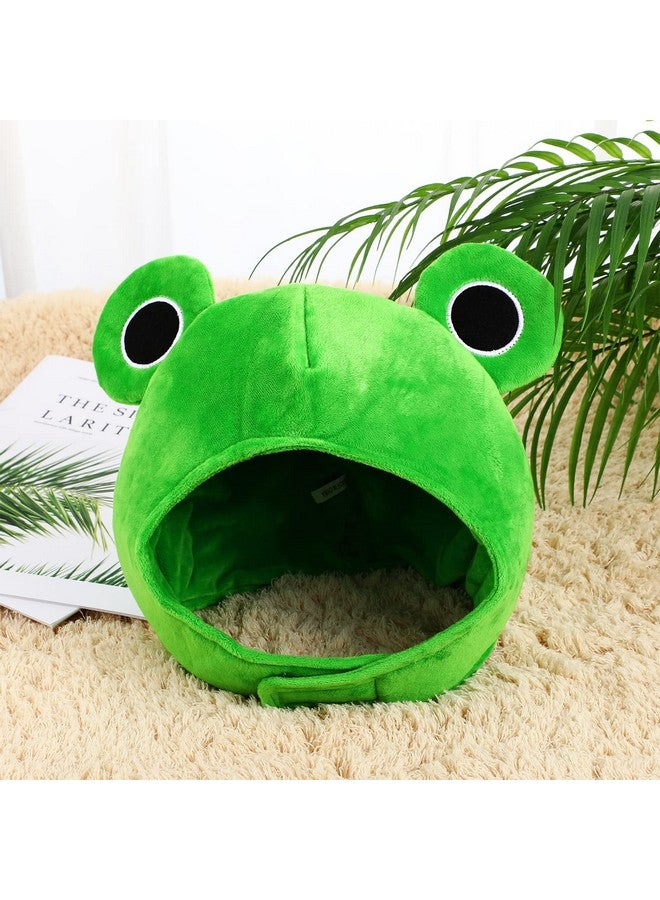 Amosfun Cute Plush Frog Hat Big Eye Frog Cap Funny Hat for Halloween Novelty Party Dress up Cosplay Costume - Image 2
