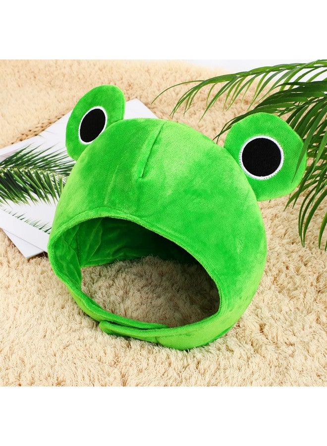 Amosfun Cute Plush Frog Hat Big Eye Frog Cap Funny Hat for Halloween Novelty Party Dress up Cosplay Costume - Image 3