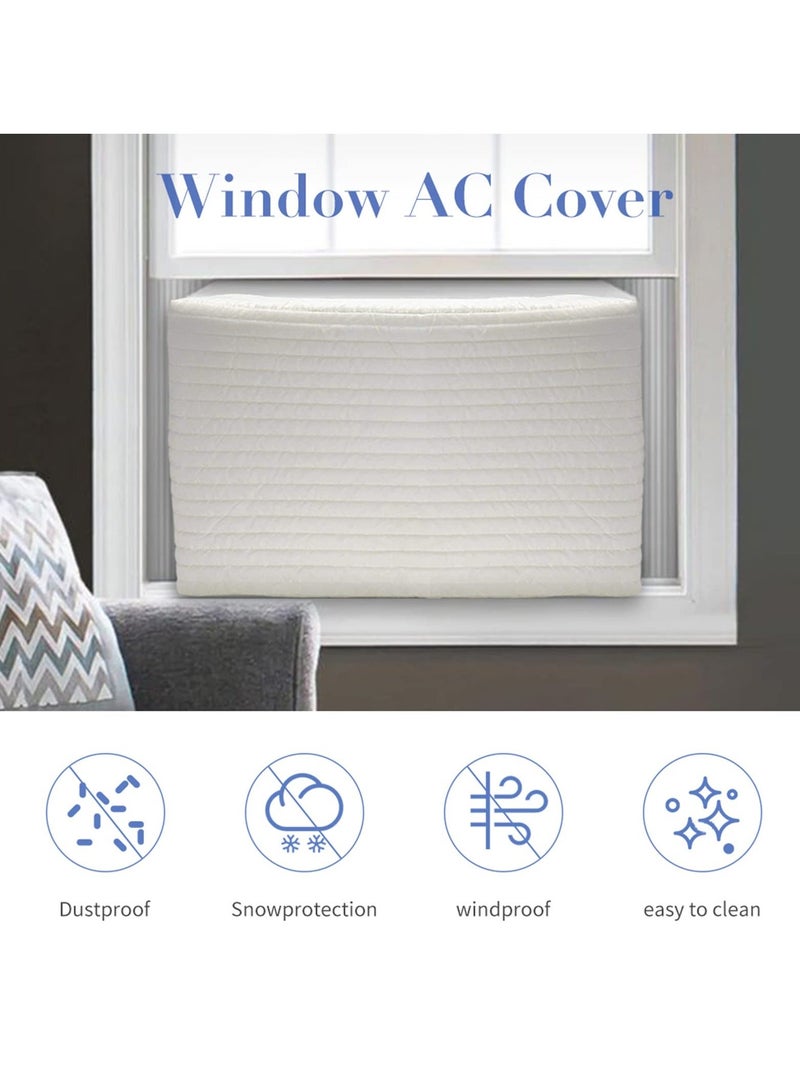 Indoor Air Conditioner Cover, Dust-Proof Cover for Window Air Conditioner, Window AC Cotton Cover with Elastic Strap, Dust-Proof Waterproof Insulating Cover for Indoor AC (21x15x3.5 Inch)  - Image 5