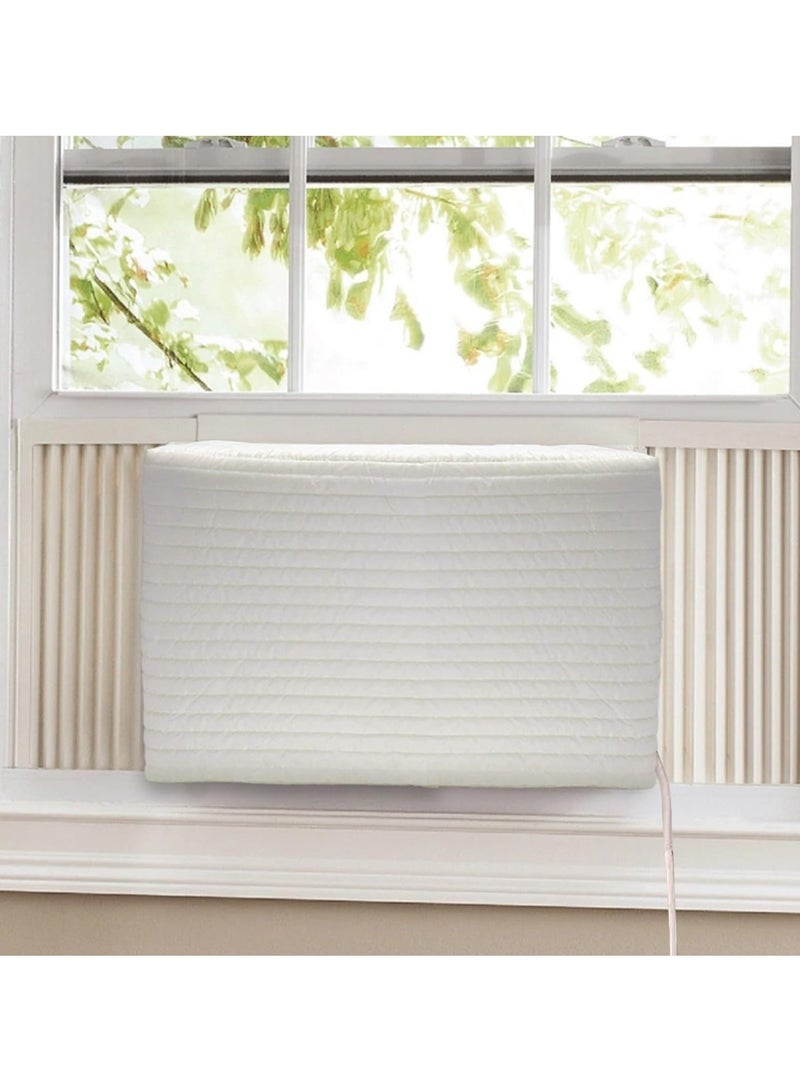 Indoor Air Conditioner Cover, Dust-Proof Cover for Window Air Conditioner, Window AC Cotton Cover with Elastic Strap, Dust-Proof Waterproof Insulating Cover for Indoor AC (21x15x3.5 Inch)  - Image 1
