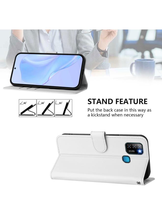 اس-توب جراب لهاتف Infinix Smart 5 مصنوع من الجلد بلون سادة مع حبل تعليق - Image 3