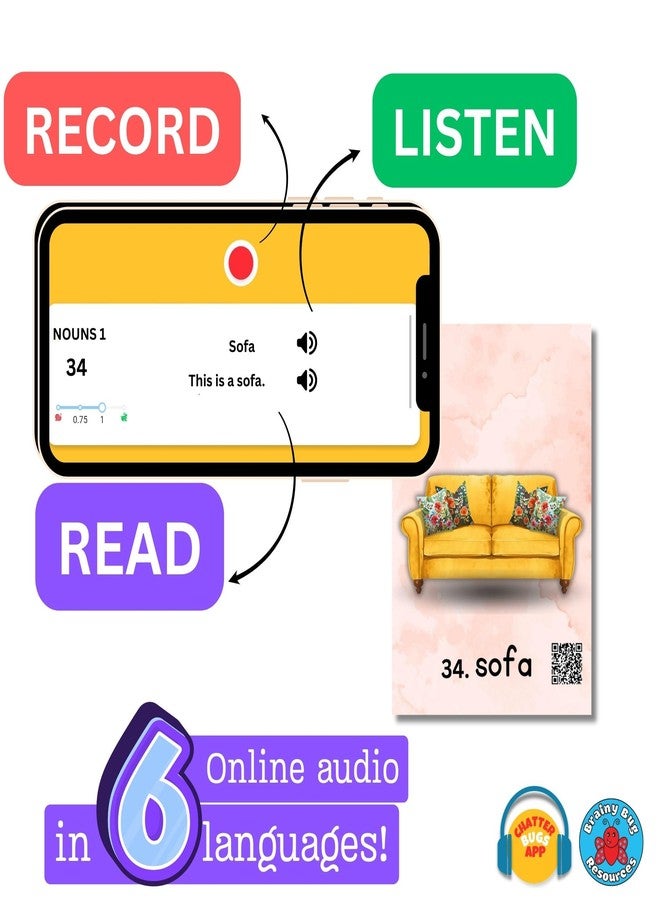 Brainy Bug Resources بطاقات تعليمية من Brainy Bug Resources مع ميزة الصوت عبر التطبيق | 60 غرضًا يوميًا - المستوى 1 | أسماء | صوت باللغات الهندية والإنجليزية والبنجابية والتاميلية والكانادية والتيلوجوية | الإنجليزية المنطوقة | للأطفال ذوي الاحتياجات الخاصة - Image 4