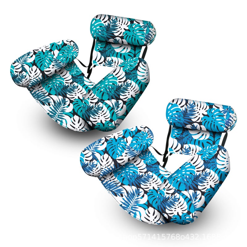 3-Tube Inflatable Pool Float Maple Leaf Lounge with Foldable Backrest - Image 5