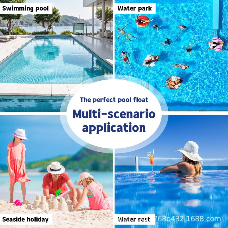 3-Tube Inflatable Pool Float Maple Leaf Lounge with Foldable Backrest - Image 3