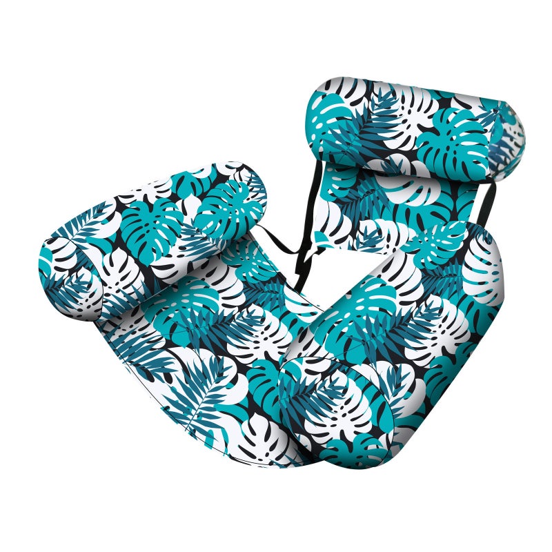 3-Tube Inflatable Pool Float Maple Leaf Lounge with Foldable Backrest - Image 4