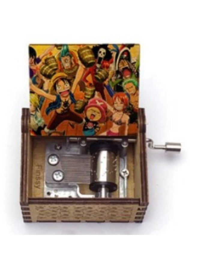 Wooden Hand Music Box Animation One Piece Music Box Cartoon Plywood UV Printing Carving Wooden-Color:One Piece 05 - Image 3