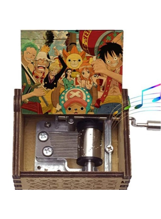 Wooden Hand Music Box Animation One Piece Music Box Cartoon Plywood UV Printing Carving Wooden-Color:One Piece 05 - Image 4