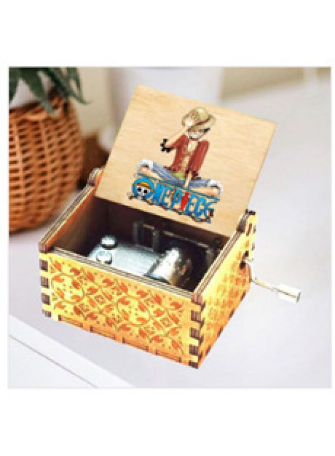 Wooden Hand Music Box Animation One Piece Music Box Cartoon Plywood UV Printing Carving Wooden-Color:One Piece 05 - Image 5
