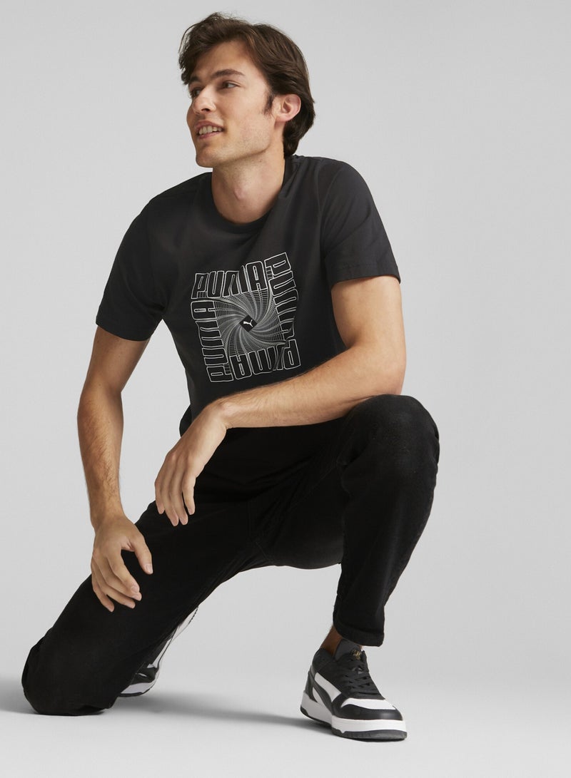 PUMA Reflective Graphic Mens Black T-shirt - Image 5