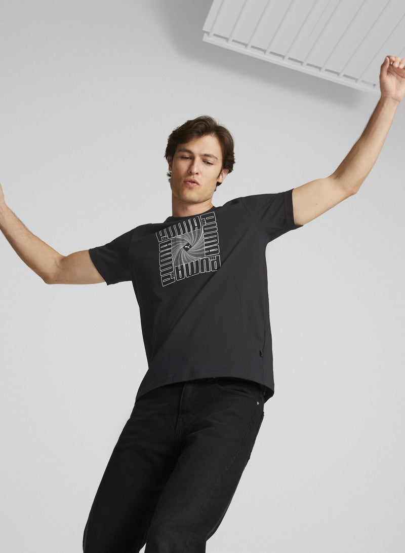 PUMA Reflective Graphic Mens Black T-shirt - Image 4