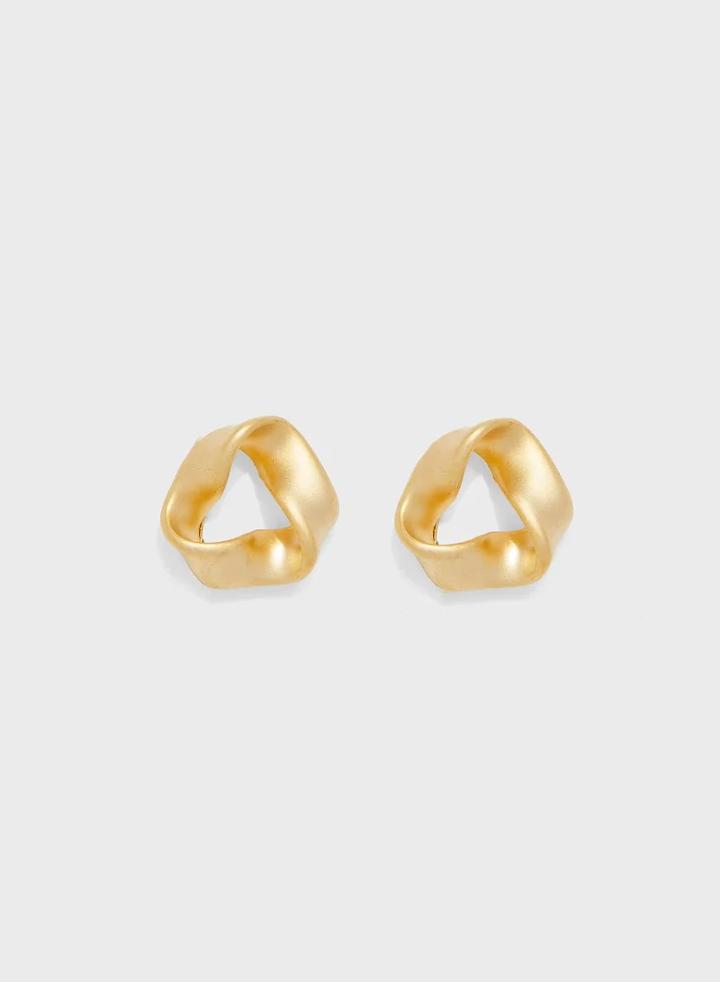 Ginger Twisted Matt Texture Stud Earring