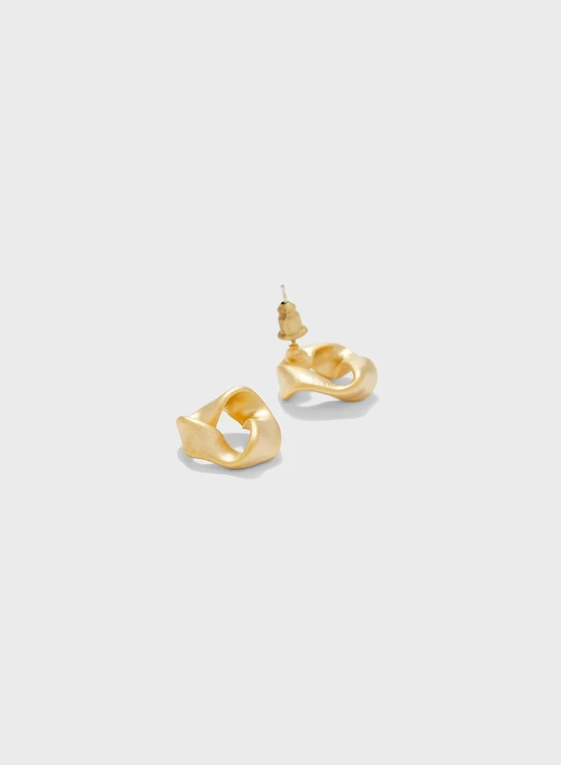 Ginger Twisted Matt Texture Stud Earring