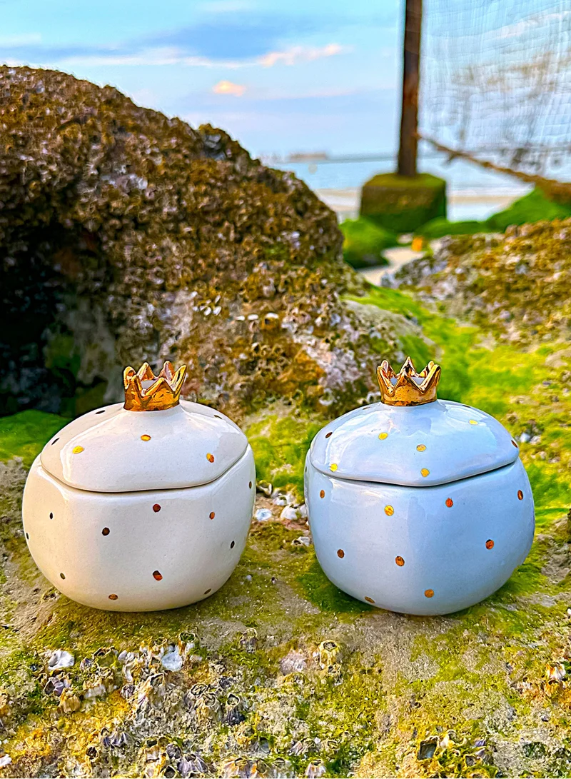 Tohfa Luxe Handmade Annar Lidded Bowl- Set of 2 in a Gift Box