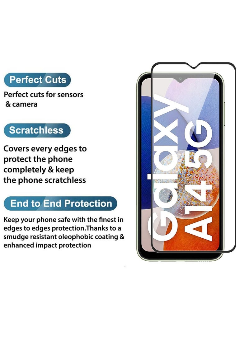 YoYoTech Screen protector for Samsung Galaxy A14 5G 6.6 Inch Edge to Edge Full Screen Coverage Anti Scratch Tempered Glass Film  - Image 4