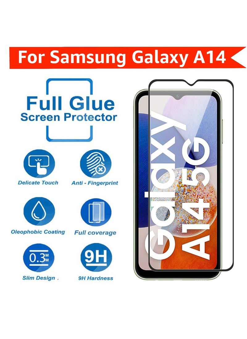 YoYoTech Screen protector for Samsung Galaxy A14 5G 6.6 Inch Edge to Edge Full Screen Coverage Anti Scratch Tempered Glass Film  - Image 3