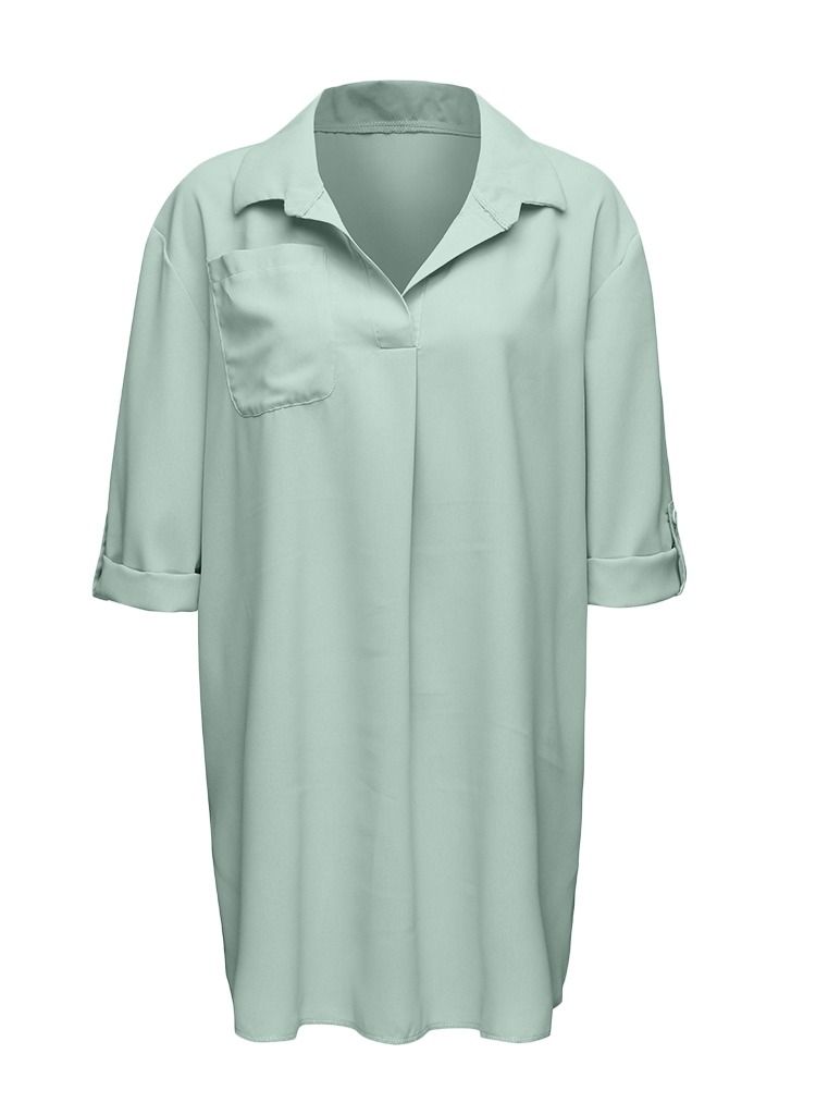 Women's Swimsuit Beach Cover Up Chiffon Shirt Bikini Beachwear Bathing Suit Beach Dress Green