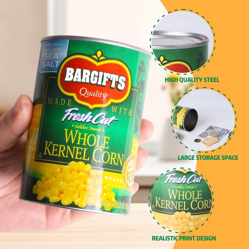BarGifts Hidden Safe Can Diversion Safe Fake Can with Hidden Compartment, Hidden Storage Keeps for Valuables, Cash, Keys, and Jewelry- Corn - Image 3