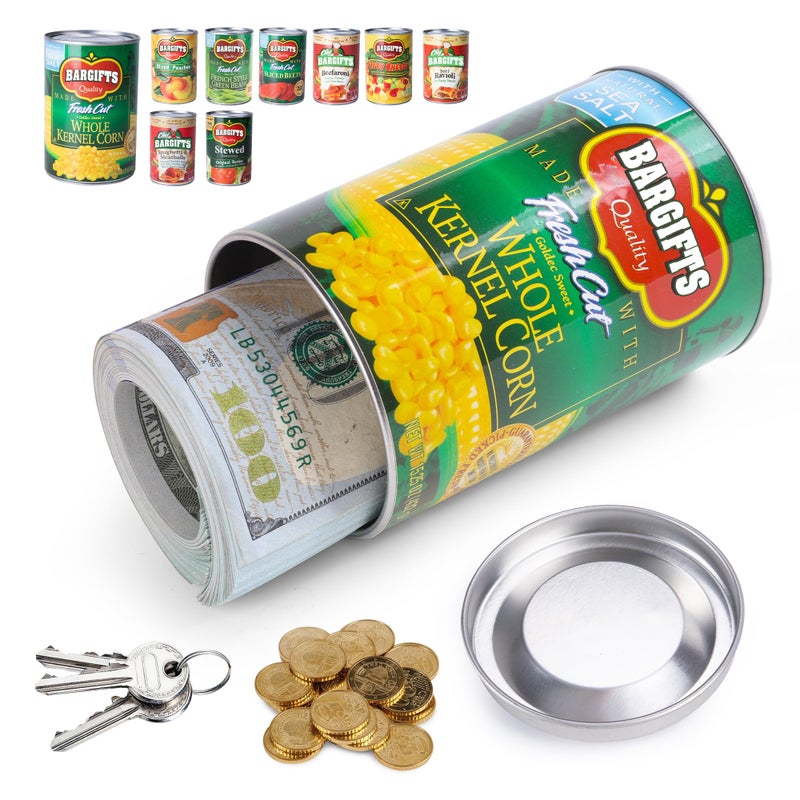 BarGifts Hidden Safe Can Diversion Safe Fake Can with Hidden Compartment, Hidden Storage Keeps for Valuables, Cash, Keys, and Jewelry- Corn - Image 1