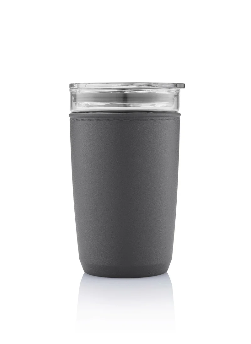 Hans Larsen CERRA - Hans Larsen Premium Glass Tumbler with Recycled Protective Sleeve - Black