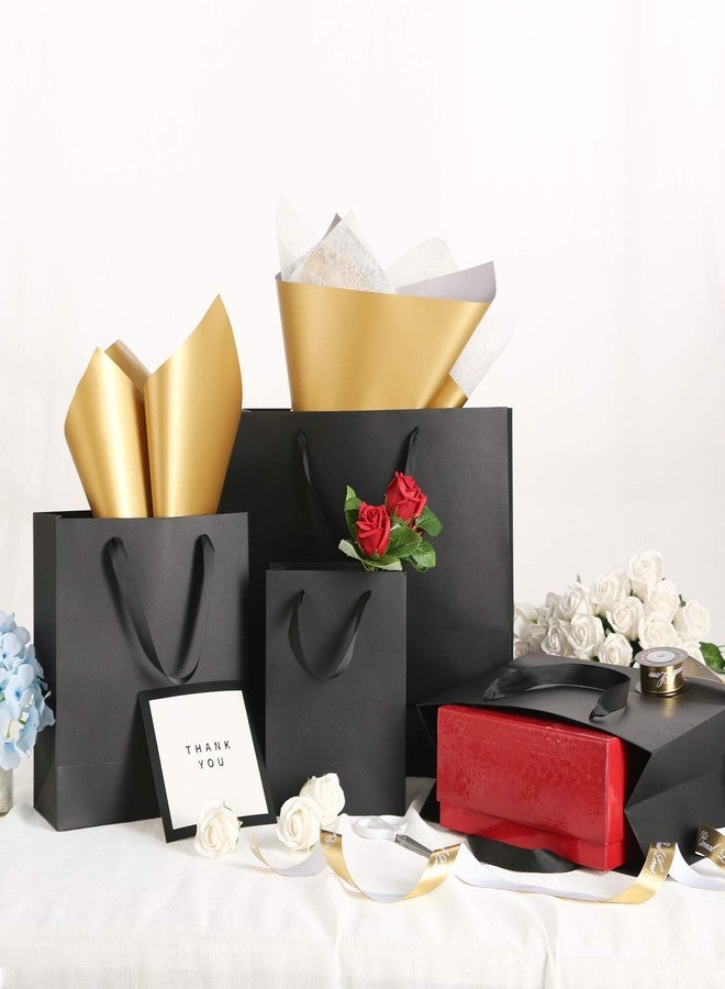 JINMING 12 Gift Bags 7x4x9 Inches, Matte Black Gift Bags, Premium Gift Bags with Handles for Mother's Day, Father's Day and All Occasions - Image 4