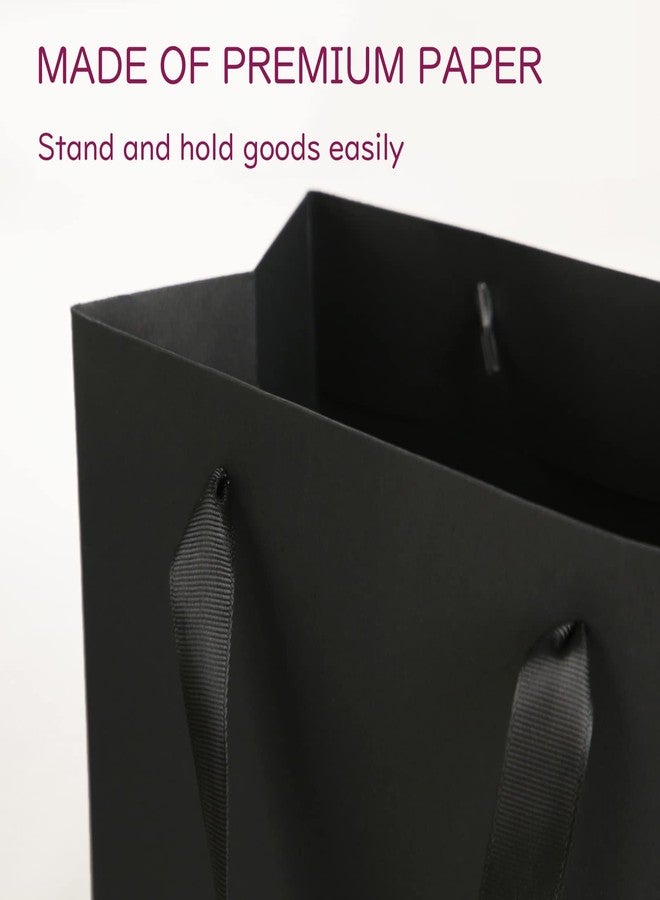 JINMING 12 Gift Bags 7x4x9 Inches, Matte Black Gift Bags, Premium Gift Bags with Handles for Mother's Day, Father's Day and All Occasions - Image 3