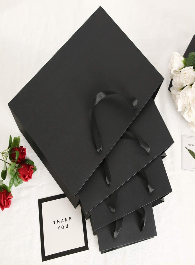 JINMING 12 Gift Bags 7x4x9 Inches, Matte Black Gift Bags, Premium Gift Bags with Handles for Mother's Day, Father's Day and All Occasions - Image 5