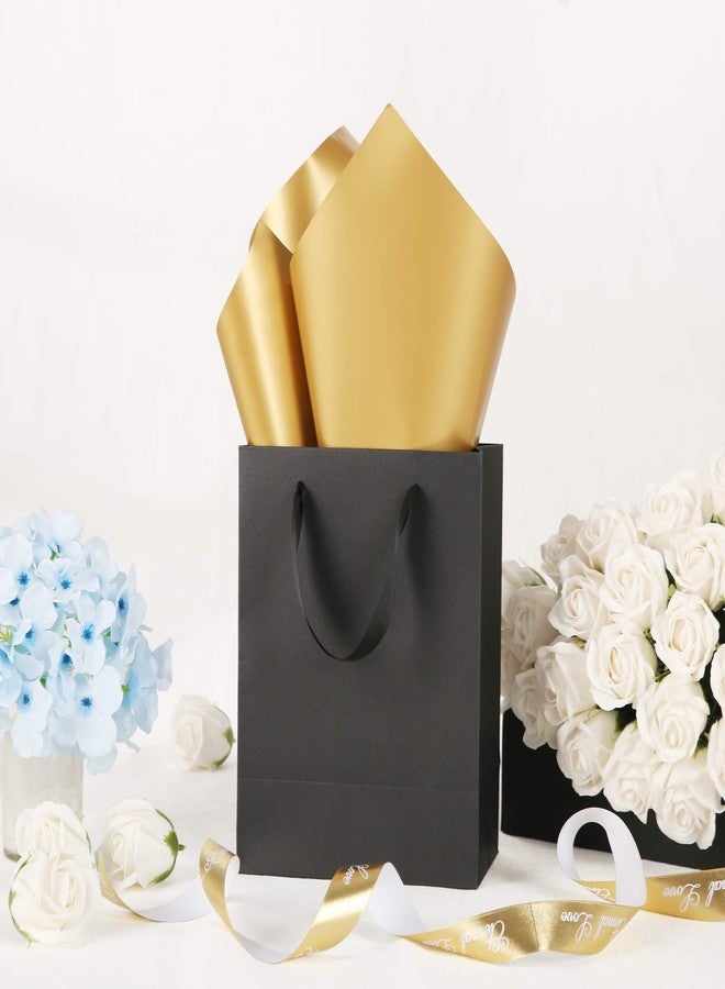 JINMING 12 Gift Bags 7x4x9 Inches, Matte Black Gift Bags, Premium Gift Bags with Handles for Mother's Day, Father's Day and All Occasions - Image 2