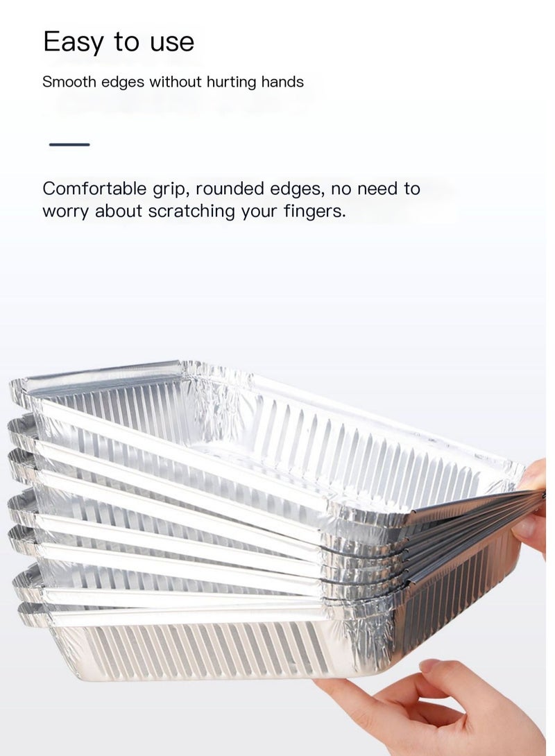 60 Pcs Square Foil Trays, 18x18 cm Disposable Aluminum Foil Plates, Safe Material, High-temperature Resistance, Easy To Use for Air Fryers Baking Cooking Storage Roasting  - Image 3