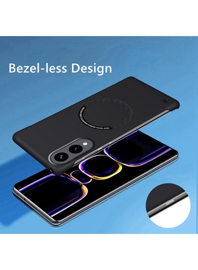 for Samsung Galaxy S25 Edge Case，[Raised Camera Lens Protector]，[Rapid heat dissipation]，Magnetic Without Edges Samsung S25 Edge Cover，Premium Business Shockproof Case，Comfortable Touch, Black  - Image 3