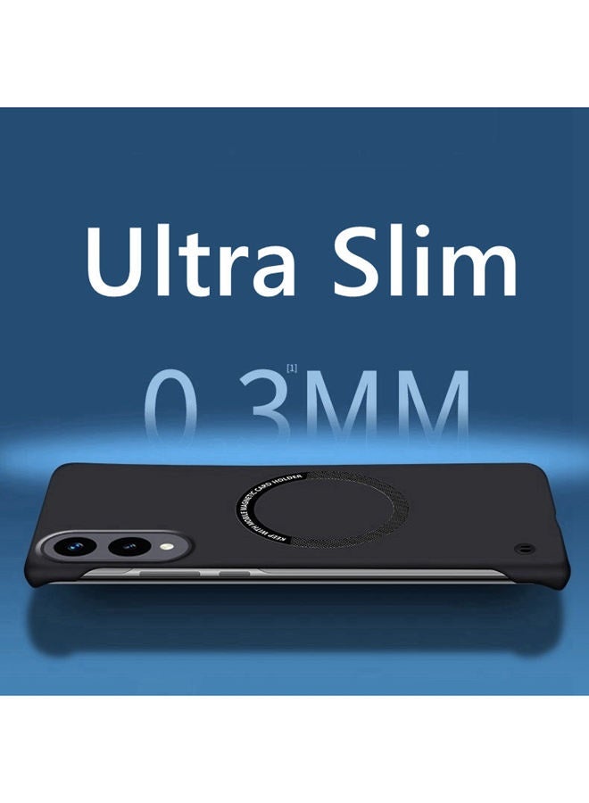 for Samsung Galaxy S25 Edge Case，[Raised Camera Lens Protector]，[Rapid heat dissipation]，Magnetic Without Edges Samsung S25 Edge Cover，Premium Business Shockproof Case，Comfortable Touch, Black  - Image 4