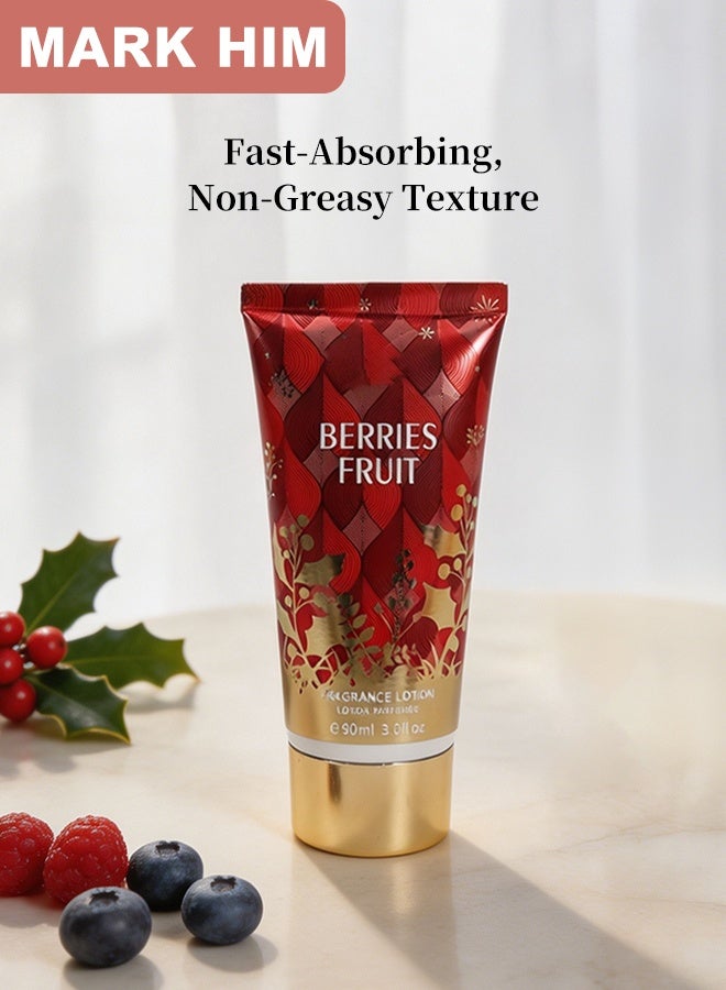 MARK HIM Women's Ultimate Fragrance Ritual Gift Set, Body Mist 88ml, Perfume 20ml, Hair Fragrance 100ml, Body Lotion 90ml, Luxurious Scented Self-Care Gift for Her, Berries Fruit - Image 5