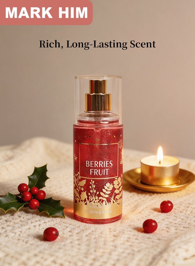 MARK HIM Women's Ultimate Fragrance Ritual Gift Set, Body Mist 88ml, Perfume 20ml, Hair Fragrance 100ml, Body Lotion 90ml, Luxurious Scented Self-Care Gift for Her, Berries Fruit - Image 2