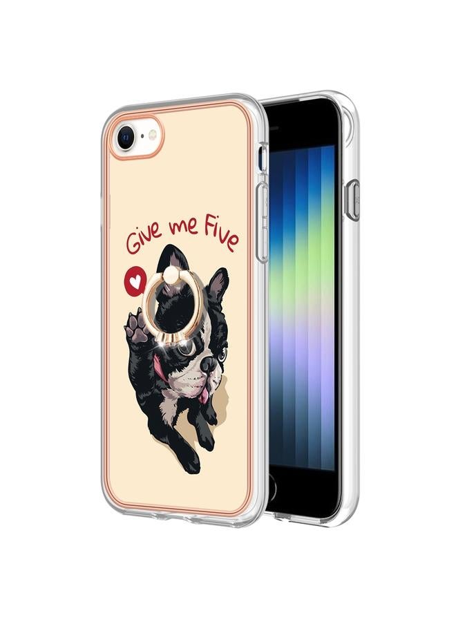 S-TOP Case For iPhone SE 2022 / SE 2020 / 8 Electroplating Dual-side IMD Phone Case with Ring Holder - Image 2