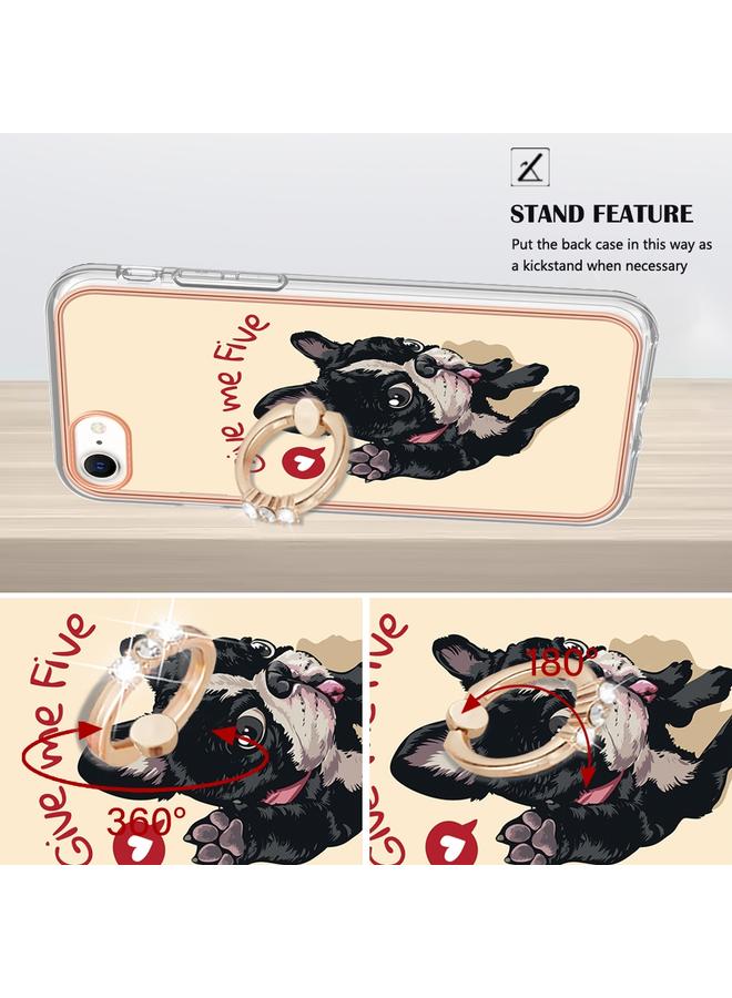 S-TOP Case For iPhone SE 2022 / SE 2020 / 8 Electroplating Dual-side IMD Phone Case with Ring Holder - Image 3