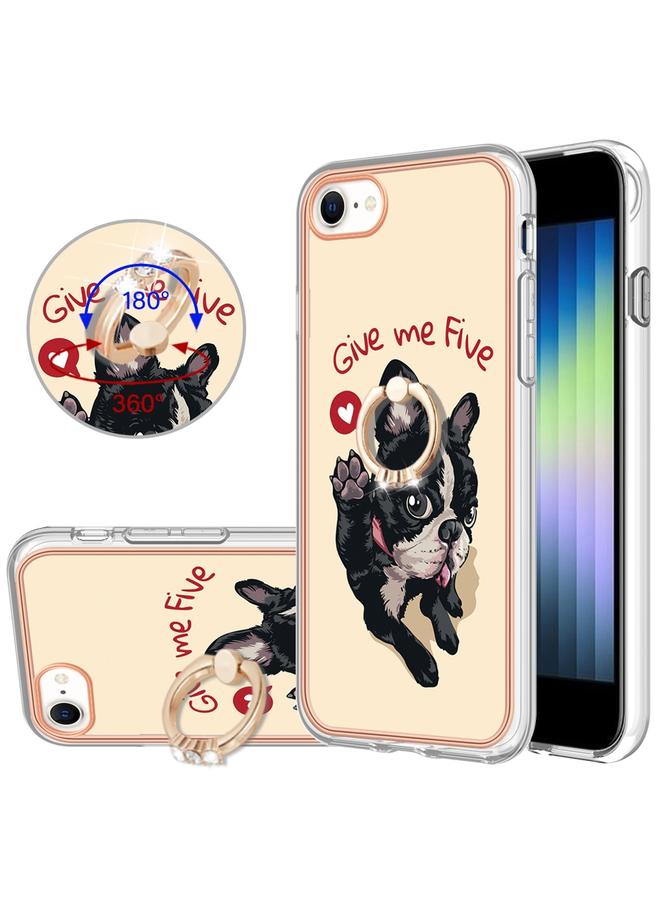 S-TOP Case For iPhone SE 2022 / SE 2020 / 8 Electroplating Dual-side IMD Phone Case with Ring Holder - Image 1