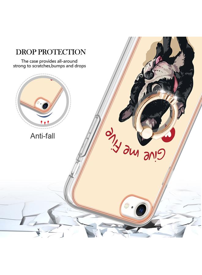 S-TOP Case For iPhone SE 2022 / SE 2020 / 8 Electroplating Dual-side IMD Phone Case with Ring Holder - Image 4