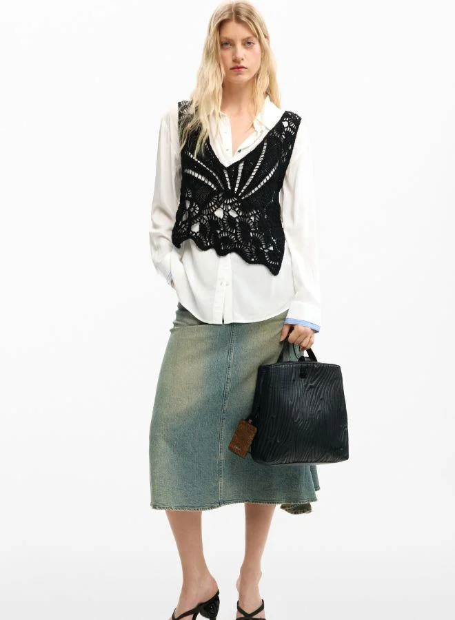 DESIGUAL Black Small backpack with embossed design for Women | Best Price UAE