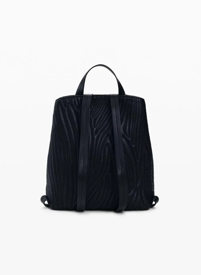 DESIGUAL Black Small backpack with embossed design for Women | Best Price UAE