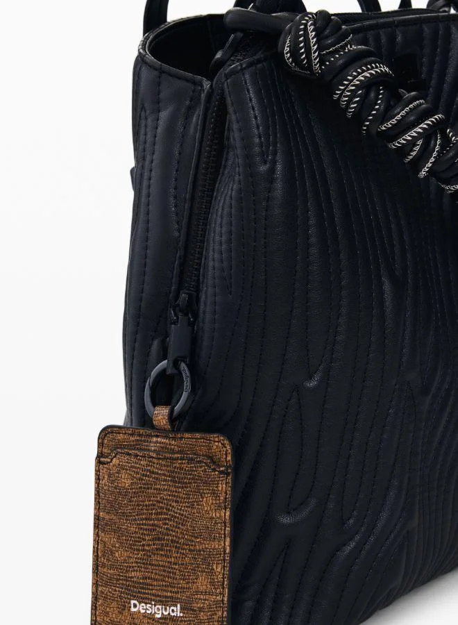 DESIGUAL Black Small backpack with embossed design for Women | Best Price UAE