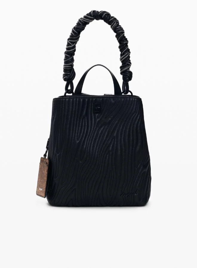 DESIGUAL Black Small backpack with embossed design for Women | Best Price UAE