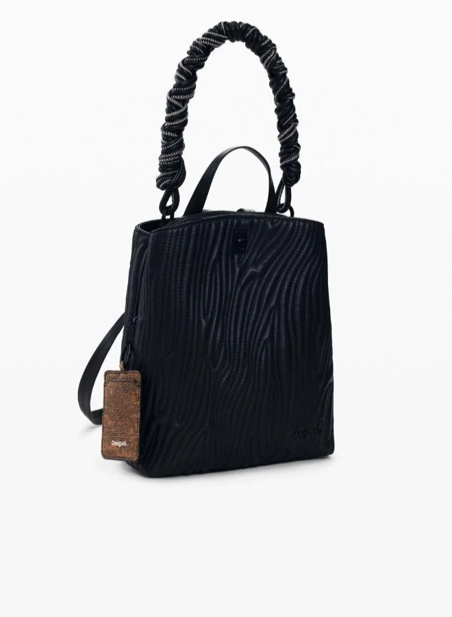 DESIGUAL Black Small backpack with embossed design for Women | Best Price UAE
