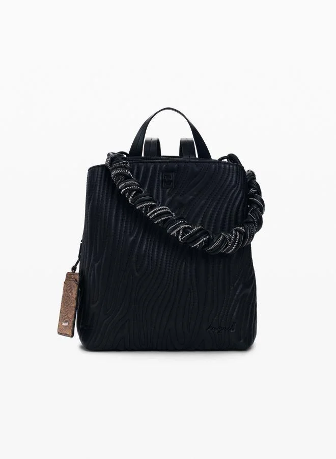 Small backpack with embossed design
