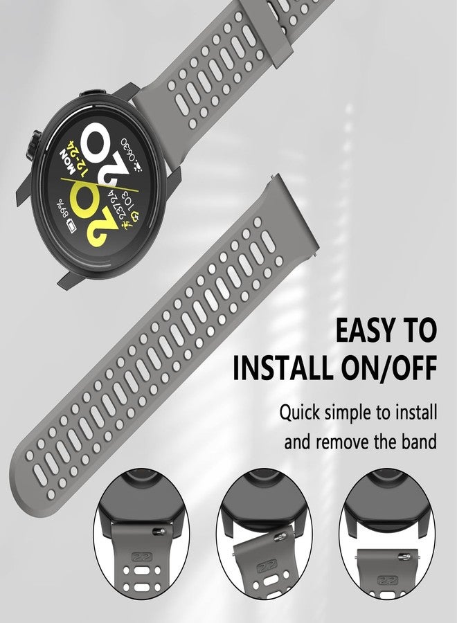 MYSNBKN 22mm Watch Starp for Coros Pace 3/ Apex 46mm/ Apex 2Pro/ Apex Pro Watch Strap, Replacement Strap Soft Silicone for Coros, 22MM - Image 3