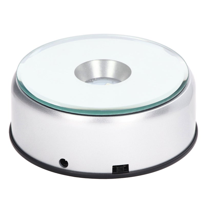 Rotating Display Stand 360° Rotating LED Lights 80 Seconds Per Lap LED Display Base for Cups Crystals - Image 1