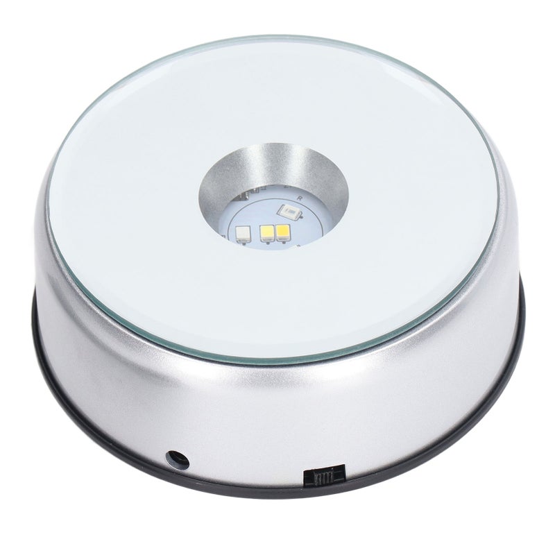 Rotating Display Stand 360° Rotating LED Lights 80 Seconds Per Lap LED Display Base for Cups Crystals - Image 4